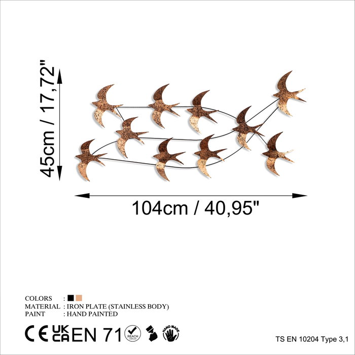Wallity Flock of Swallows 1 Multicolor